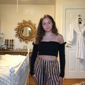Black off the shoulder top